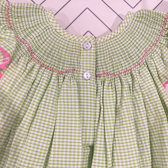 NWT Southern Sunshine Gingham Smocked Flamingo Dress - Picture 12 of 13